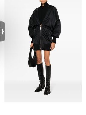 Off-White Black Puffer Zip-Front Bomber Jacket Dress NWT MSRP 3500